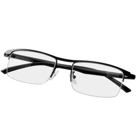 MIRYEA Progressive Multifocus Computer Reading Glasses Blue Light Blocking Multifocal Readers for Men and Women Multi Focus Eyeglasses Eyewear Anti Glare Light Weight TR90 Semi-rimless Frame