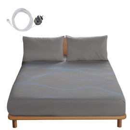 panthem Grounding Fitted Sheet 200 x 200 cm Grey 38 cm Deep Pocket Grounding Bed Sheet Grounding Bed Sheet for Better Sleep and Help with Anxiety Conditions, Cotton and Silver Fibre Grounding Sheet