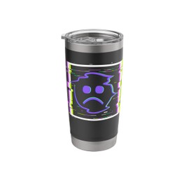 Sad Boi Frame Anime Glitch Vaporwave Aesthetic Sad Face Stainless Steel Insulated Tumbler