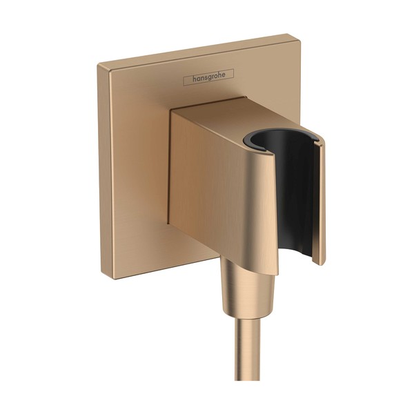 Hansgrohe Handheld Shower Wall Outlet 1/2-inch Thread Connection in Brushed Bronze, 26889141