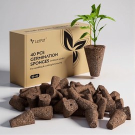 LetPot 40 PCS Seed Starter Sponges, Square Replacement Grow Sponges for Smart Seed Starter, Seed Pod Refill Kit for Hydroponic Germination, Seedlings, Cuttings & Indoor Garden Growing