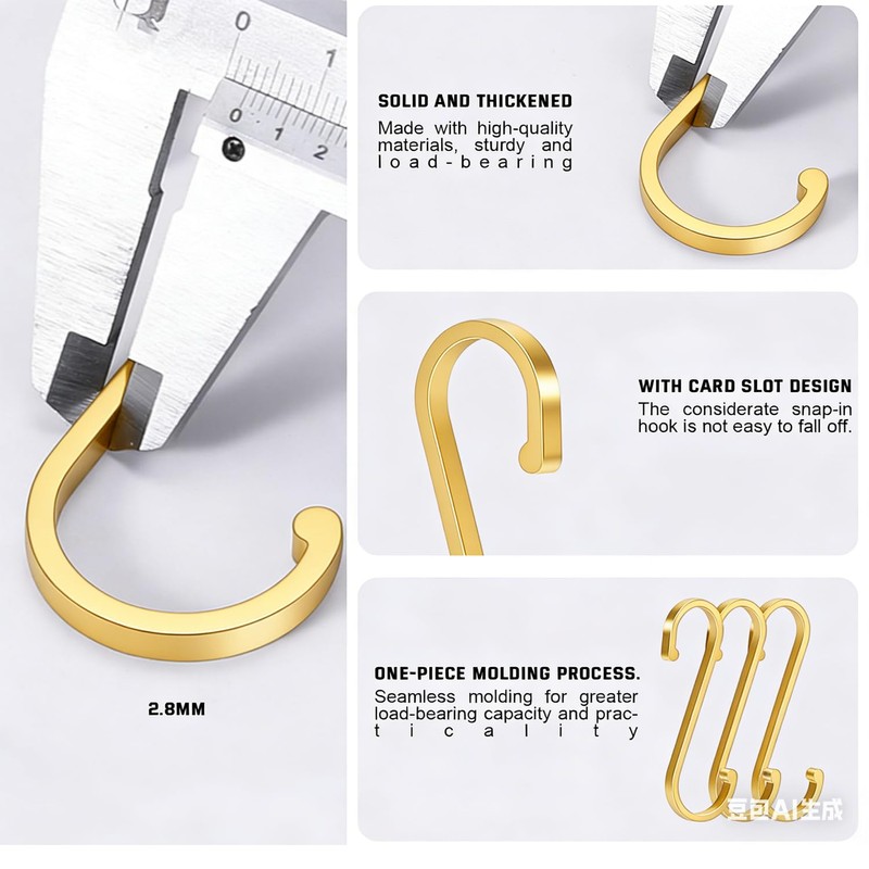 LEKAYIHU 12 Pack S Hooks,3 Inch S Shaped Hook