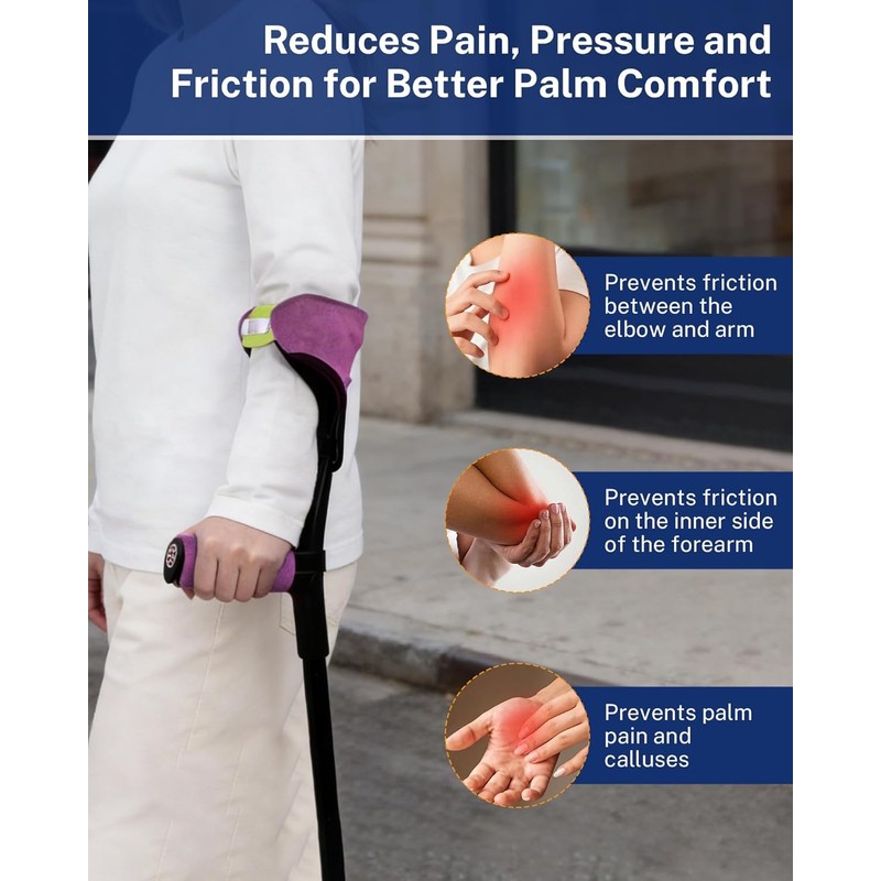 Forearm Crutches Pads-Darkpurple Forearm Crutch Pads and Hand Grip Covers