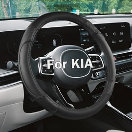 ANMOSVO Auto Car Steering Wheel Cover for KIA 14.5-15 inches Interior Trim