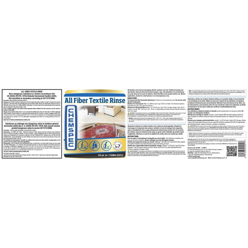 Chemspec All Fiber Textile Rinse – Professional Carpet and Textile
