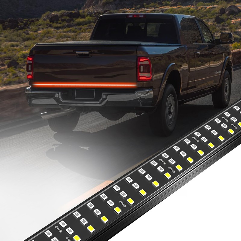 AMEXMART 60 Inch Tailgate Light Bar, Aluminum Frame Triple Row