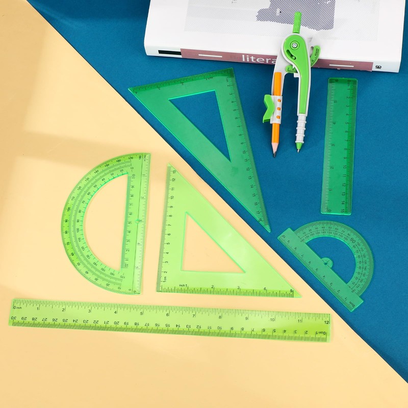 Zonon 1 Set Plastic Geometry Math Set 7 Pcs Includes