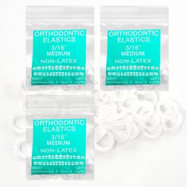 Non Latex 300 pcs 3/16inch Medium Intraoral Elastic Bands Unimedic Orthodontic Elastics non- Latex Dental Rubber Bands Made in USA (3/16inch 4.7mm, Medium 4.5oz)