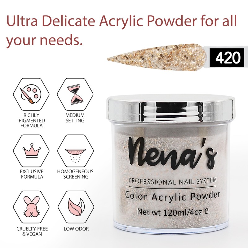 Nena's Superior Sculpting Powder Professional Acrylic Nail System wide color