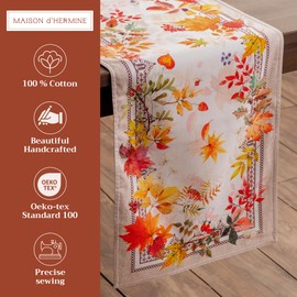 Maison d'Hermine Table Runner 100% Cotton Double Layer Table Runners 72 inches Long Decorative for Home Kitchen Dining Party Baby Shower Wedding Bridal Shower (Amarante, 14.50" x 72")
