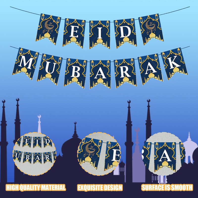 Ramadan Mubarak Banner, 1 Set of Ramadan Decorative Ramadan Banner,