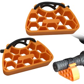 Roioiow Bicycle Handlebar Stand - Bike Repair Stands with Non-Slip Straps, Inverted Lightweight Bracket for Cyclists, Maintenance Tool (1 Pair) (Orange)