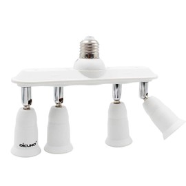 DiCUNO Light Socket Splitter 4 Way Adapter, 4 in 1 E26 Socket Converter, Bulb Lamp Horizontal Designed 360 Degrees Adjustable 180 Degrees Bending