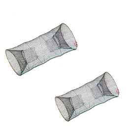 Forgetek Fishing Gear, Fish Net, Foldable, Storage Basket, Fishing Net, Shrimp, Crab, Lobster Fish, Catching Net, Diameter 9.8 inches (25 cm), 2 Pieces