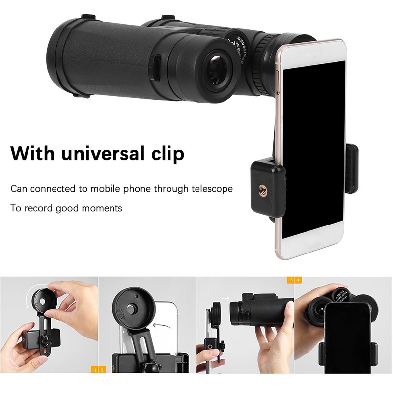 10X42 Binoculars BAK4 Portable Telescope with Universal Cilp for Outdoor