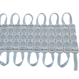 REXTiN Super Bright 110V 100pcs New Model 2835 3 LED Module Blue120-150LM Per Module Waterproof Decorative Light for Letter Sign Advertising Signs with Tape Adhesive Backside (Blue)