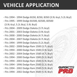 ClutchMaxPRO 11" Performance Stage 2 Clutch Kit Compatible with 1994 Dodge B150-B350, 95-99 B1500-B3500, 94-03 Dakota, 94-08 Ram 1500, 94-02 Ram 2500, 94-02 Ram 3500 (CP05081HD-ST2)