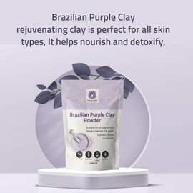 Hebhac Herbs Brazilian Purple Clay Powder | Facial Cleansing mask | Used to make Masks, Scrubs, Creams, Soaps and Body Wash, for Anti-Ageing & Skin firming. (114g (4 oz))