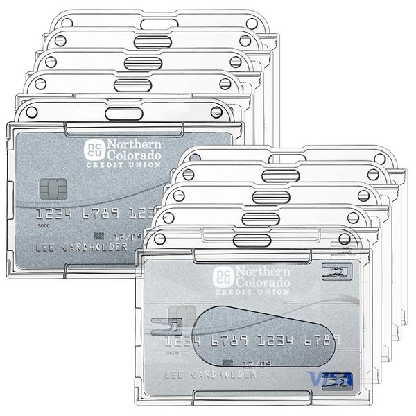 skytowards Pack of 10 ID Card Holder Hard Plastic Horizontal