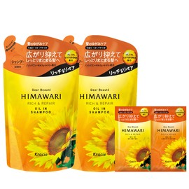 Diaborte Oil In Shampoo (Rich & Repair) Refill, 12.2 fl oz (360 ml) x 2 + Bonus (Trial Set) Set of 4