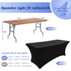 Grantop Black Stretchable Spandex Tablecloth, 4FT Tight Fitted Stretchy Table