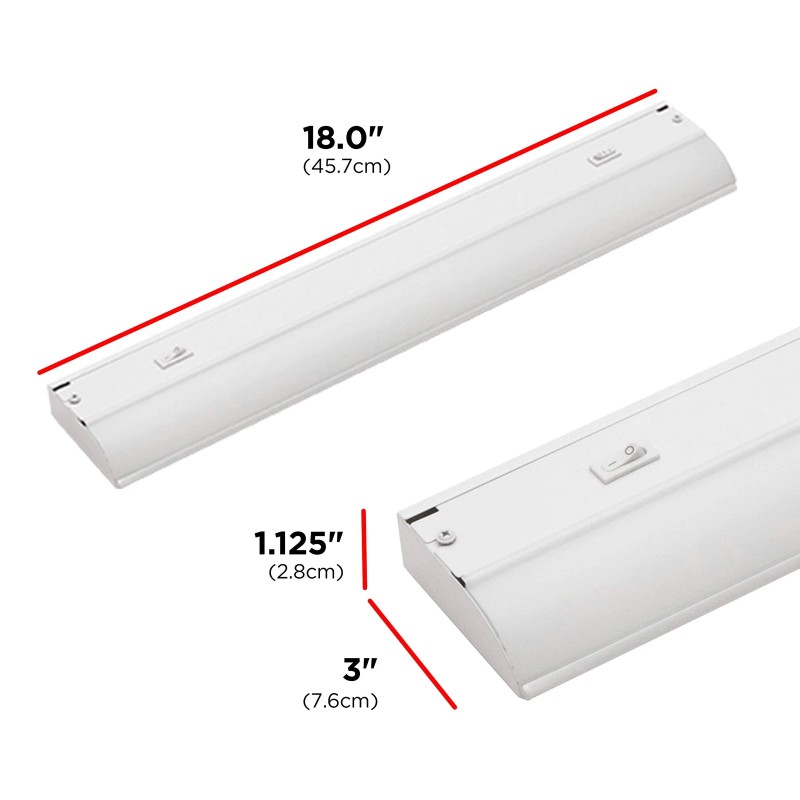 UltraPro 18 inch Hardwired Under Cabinet Lights, 3 Color Settings