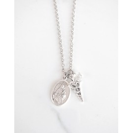 St Catherine of Siena Patron Saint of Nurses Gift Catholic Confirmation Necklace