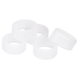 MECCANIXITY Silicone Rubber Bands Rings Non-slip 1" White for Wrapping Paper, Cord Wraps, Bundle 5pcs