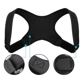 Corrector Postura Espalda Para Hombre Y Mujer Faja Ajustable Negro