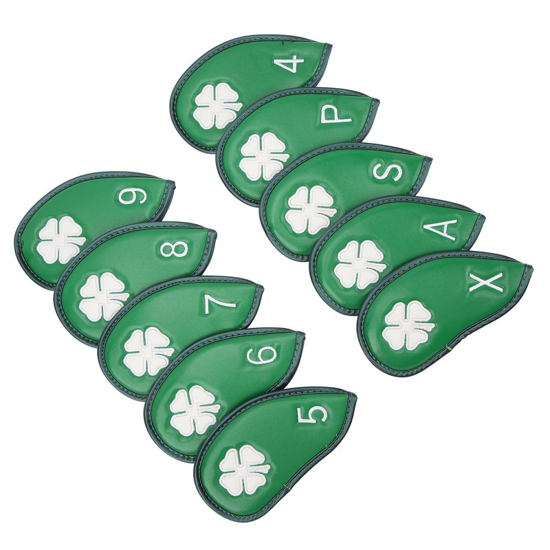 Club Head Covers, 10 PCS Iron Covers Four Leaf Clover