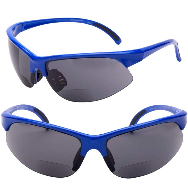 2 Pair of Bifocal Sport Wrap Reading Sunglasses, Outdoor Sun