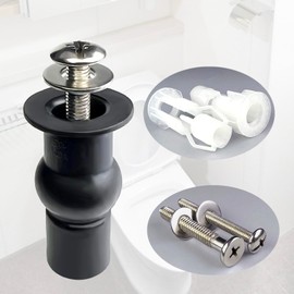 2 Sets Stainless Universal Toilet Seat Bolts and Nuts with Expanding Rubber & Plastic Nuts, Brass Thread Insert for Easy Installation – Fits 14-19mm Holes, Anti-Slip Toilet Seat Fixing Kit