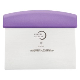 Mercer Culinary Millennia Raspador de banco, hoja de 6 x 3 pulgadas, con mango morado,
