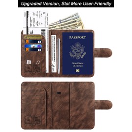 Airtag Passport Holder Cover Wallet Travel Essentials Leather Travel Wallet Rfid Blocking Case Vacation Travel Must Haves Travel Accessories for Men Women (117#Coffee)