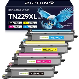 ZIPRINT TN229XL TN229 Toner 4 Pack Compatible Replacement for Brother TN229 TN 229 Toner Cartridges for Brother MFC-L3780CDW HL-L3280CDW MFC-L3720CDW HL-L3220CDW HL-L3300CDW HL-L3295CDW Printer