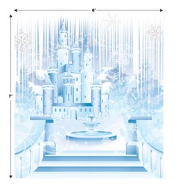 Beistle 7' x 6' Winter Wonderland Photo Prop, Snowy Background for Christmas Parties, Prom Décor- Holiday Celebrations