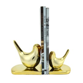 Bird Bookends Decorative Book Ends Book Shelf Decor Coffee Table Decor for Bookshelf Home Office Desk Shelves Living Room Mantel, Gold