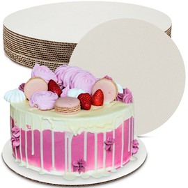 MT Products White Cake Board 14" - Corrugated Cardboard Pizza Circle (Pack of 15) - Made in the USA