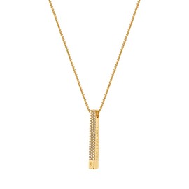MEVECCO Women Initial K Necklace Gold 18K Plated Cubic Zirconia Vertical Bar Pendant Necklace with Letter Engraved A-Z Dainty Jewelry Gifts