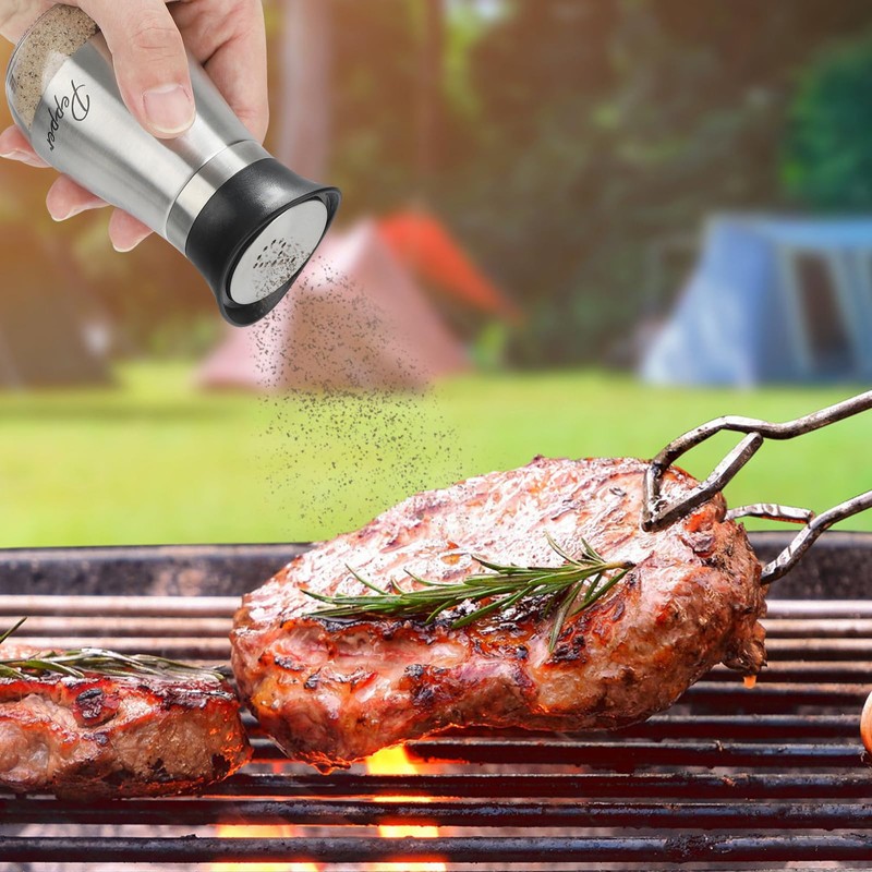 Accmor Salt and Pepper Shakers Set, 4 oz Stainless Steel