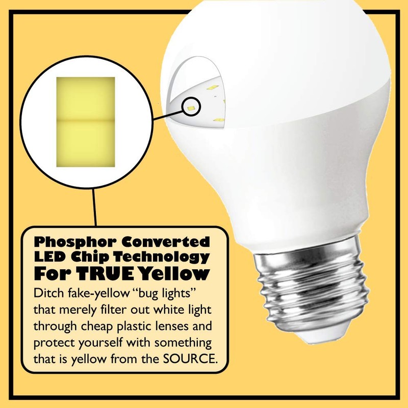 Un-Edison A19 LED Bug Light - Replaces 100W - Yellow