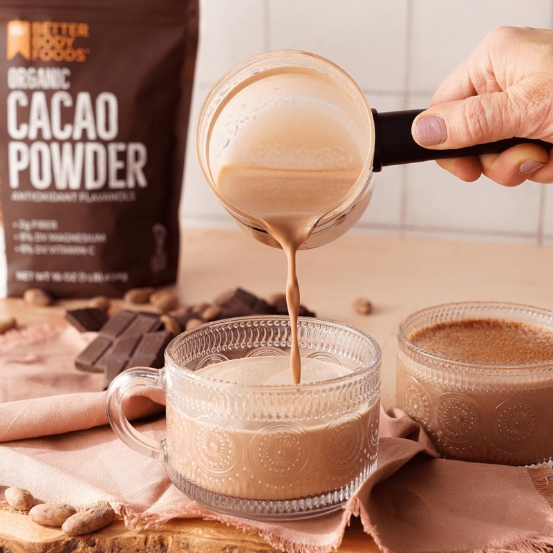 BetterBody Foods Organic Cacao Powder, Unsweetened, Rich Chocolate Flavor, Non-GMO,