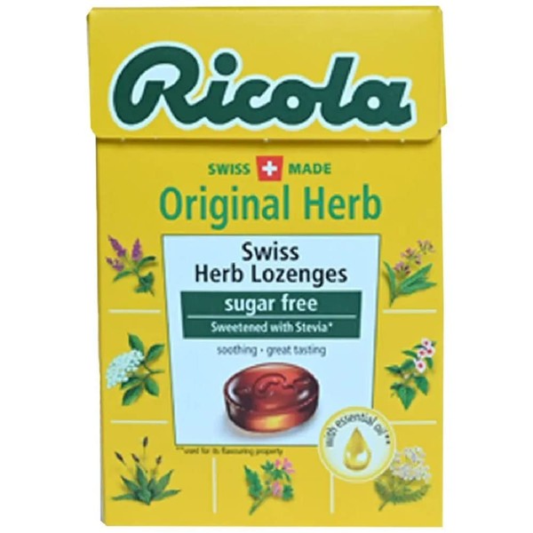 Ricola Swiss Sugar Free Herb with Stevia Herbal Drops 45g (Pack of 10)