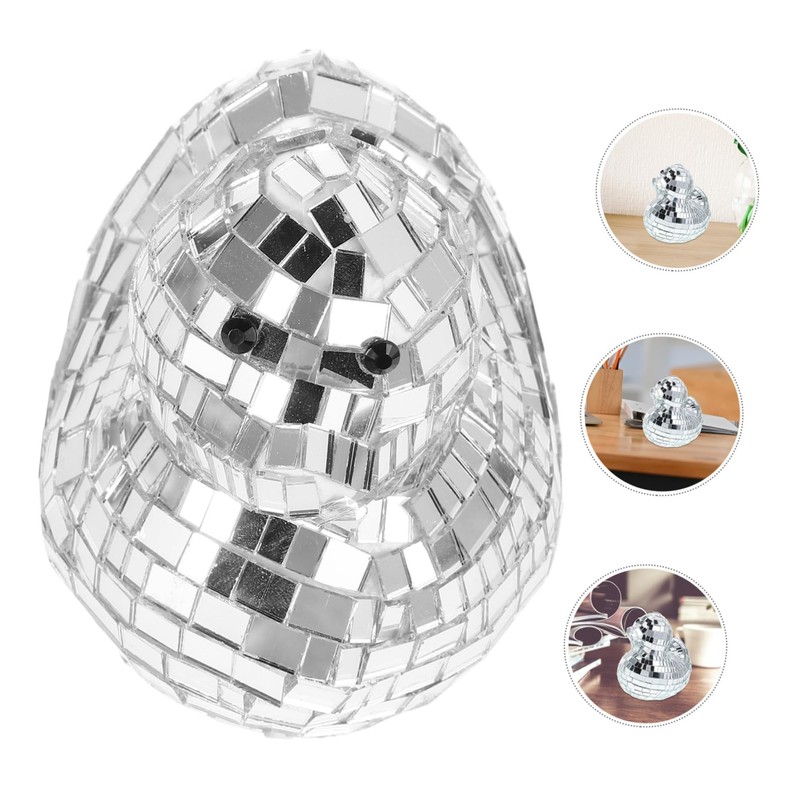 iplusmile Reflective Disco Ball Duck Ornament for Home Office for
