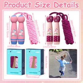 GAROMIA Children's Skipping Rope 2.6 m Rope Skipping Adjustable Children 2 Pieces Speed Jump Rope with Wooden Handle Rope Skipping Children Suitable for Boys Girls Children Adjustable Skipping Rope 4