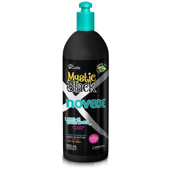 Novex Mystic Black Leave In Conditioner (16.9 oz) Baobab Oil Protects, Adds Moisture to Kinky, Curly, Natural Hair. Controls Frizz, Softens, Enhances Shine on Dry, Coarse, Relaxed or Colored Hair