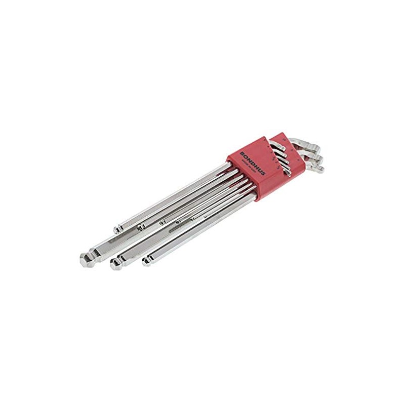 Bondhus 77099 Stubby Double Ball End L-Wrench Set with BriteGuard