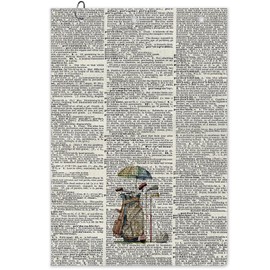 BCUANGD Vintage Golf Towel - Retro Sports Club Golf Bag Accessories Towel, Trendy Preppy Disc Weave Waffle & Ball Towels with Carabiner Clip Gifts for Golfer Men Grandpa Boyfriend Dad, 16"x24"