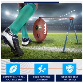 JvVuell Football Kicking Holder Tee, Metals - Field Goal Kickoff Training Practice Stand Equipment Compatible with All Football Size, Kick Goal Posts Gear Accessories for Adult & Youth
