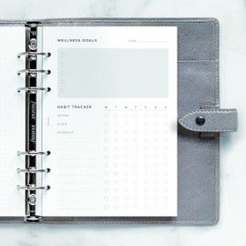 Filofax Organizer Refill, A5 Size, Wellness Trackers Pack, White Paper, 8.26" x 5.82", 56 Sheets (B132687), Multicolor
